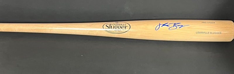 SidsGraphs Jake Burger Texas Rangers Autographed Signed Blonde Baseball Bat Beckett WITNESS Hologram - Image 1